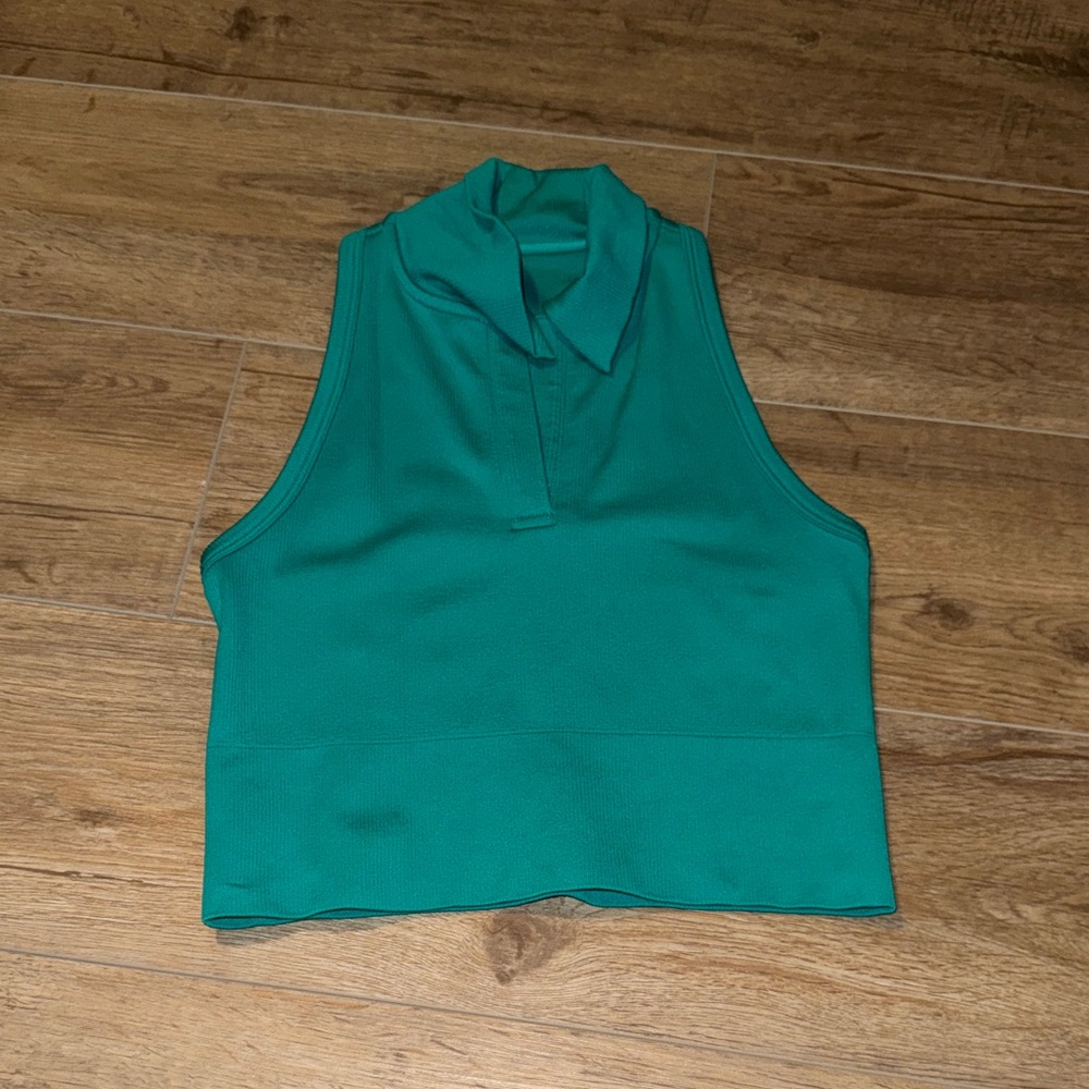 Aurora Seamless Crop Polo Tank